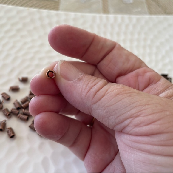 35 Metal Coil Cord Ends, Findings, in Antique Copper Tone, Jewelry Craft Making - Picture 4 of 4